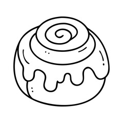 cinnamon roll icon, cinnamon roll line art - simple line art of cinnamon roll, perfect for cinnamon roll logos and icons