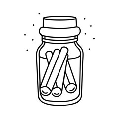 cinnamon spice jar icon, cinnamon spice jar line art - simple line art of cinnamon spice jar, perfect for cinnamon spice jar logos and icons