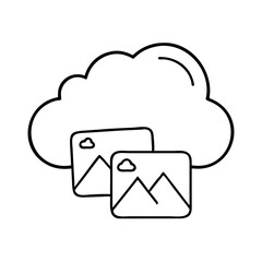cloud storage for photos icon, cloud storage for photos line art - simple line art of cloud storage for photos, perfect for cloud storage for photos logos and icons