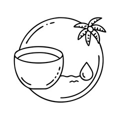 coconut milk icon, coconut milk line art - simple line art of coconut milk, perfect for coconut milk logos and icons
