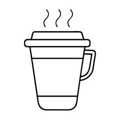 coffee cup icon, coffee cup line art - simple line art of coffee cup, perfect for coffee cup logos and icons