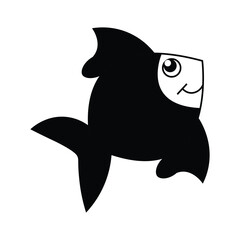 vector illustration of a cartoon fish