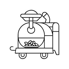 coffee roaster icon, coffee roaster line art - simple line art of coffee roaster, perfect for coffee roaster logos and icons