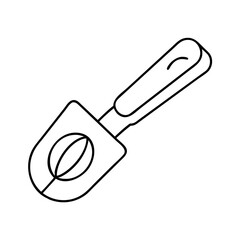 coffee scoop icon, coffee scoop line art - simple line art of coffee scoop, perfect for coffee scoop logos and icons