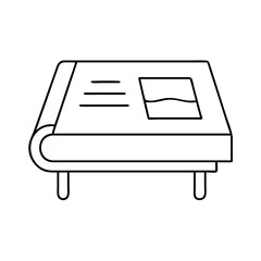 coffee table book icon, coffee table book line art - simple line art of coffee table book, perfect for coffee table book logos and icons