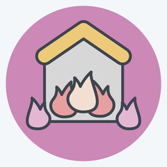 Icon Fire Fighting. related to Save the World symbol. color mate style. editable