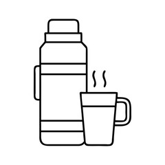 coffee thermos icon, coffee thermos line art - simple line art of coffee thermos, perfect for coffee thermos logos and icons