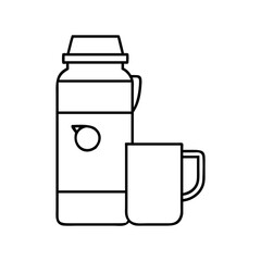 coffee thermos icon, coffee thermos line art - simple line art of coffee thermos, perfect for coffee thermos logos and icons