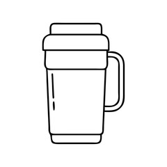 coffee thermos icon, coffee thermos line art - simple line art of coffee thermos, perfect for coffee thermos logos and icons