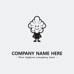 Flower illustration black and white for logo company vector image