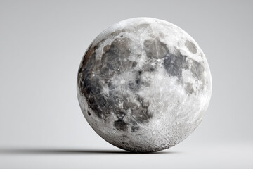 Naklejka premium Full moon on white Background