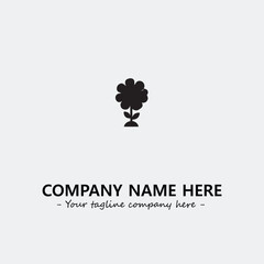 Flower illustration black and white for logo company vector image