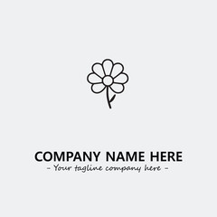 Flower illustration black and white for logo company vector image