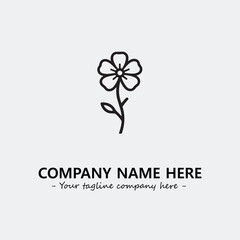 Flower illustration black and white for logo company vector image