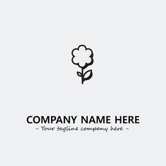 Flower illustration black and white for logo company vector image