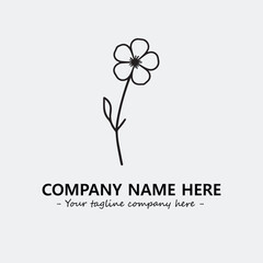 Flower illustration black and white for logo company vector image