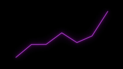 Market recovery concept illustration. business graph chart upward trend. and  black background 4k illustration.