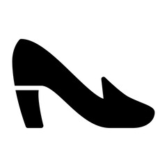 high heels glyph icon. women shoes black illustration