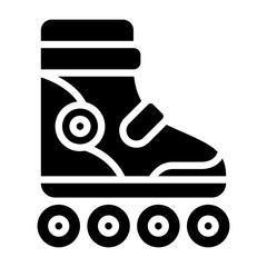 roller skate shoes glyph icon. roller skate boots black illustration