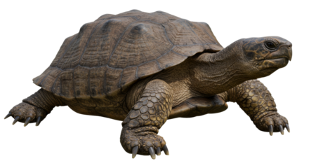 Majestic tortoise saunters ancient wrinkles tell tales