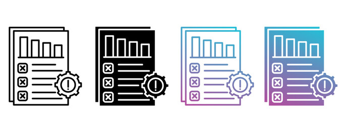 risk best icon sheet with line, glyph, gradient multistyle collection of elements for design