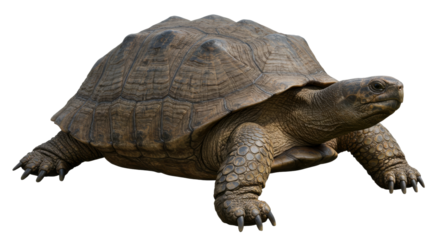 Tortoise strides textured shell forward