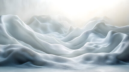 Obraz premium Ethereal snowy landscape high altitude mountains digital art dreamlike ambience aerial view snowy serenity