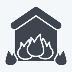 Icon Fire Fighting. related to Save the World symbol. glyph style. editable