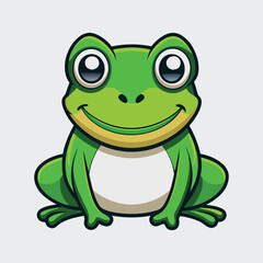 Fototapeta premium green frog cartoon vector art