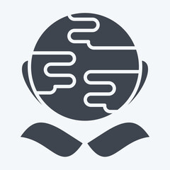 Icon Green World. related to Save the World symbol. glyph style. editable