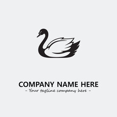 Swan Silhouette Logo Company Design Illustration Vector Graphic Image