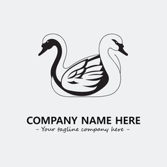 Swan Silhouette Logo Company Design Illustration Vector Graphic Image