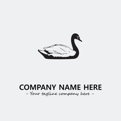 Swan Silhouette Logo Company Design Illustration Vector Graphic Image