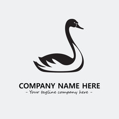 Swan Silhouette Logo Company Design Illustration Vector Graphic Image