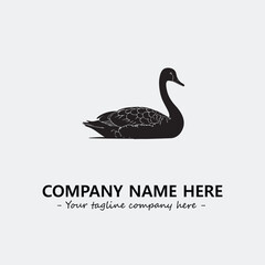 Swan Silhouette Logo Company Design Illustration Vector Graphic Image