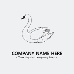 Swan Silhouette Logo Company Design Illustration Vector Graphic Image