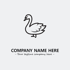 Swan Silhouette Logo Company Design Illustration Vector Graphic Image