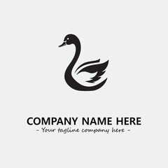 Swan Silhouette Logo Company Design Illustration Vector Graphic Image