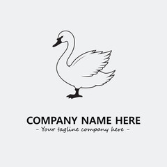 Swan Silhouette Logo Company Design Illustration Vector Graphic Image