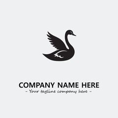 Swan Silhouette Logo Company Design Illustration Vector Graphic Image