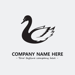 Swan Silhouette Logo Company Design Illustration Vector Graphic Image