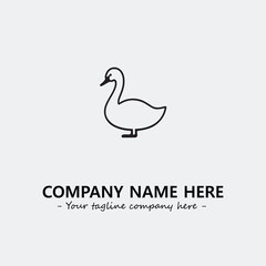 Swan Silhouette Logo Company Design Illustration Vector Graphic Image