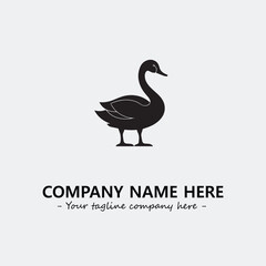 Swan Silhouette Logo Company Design Illustration Vector Graphic Image