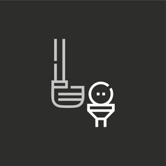 Golf bat and ball icon flat vector design