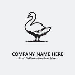 Swan Silhouette Logo Company Design Illustration Vector Graphic Image