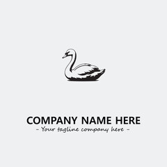 Swan Silhouette Logo Company Design Illustration Vector Graphic Image