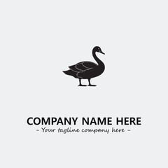 Swan Silhouette Logo Company Design Illustration Vector Graphic Image