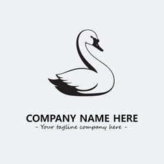 Swan Silhouette Logo Company Design Illustration Vector Graphic Image