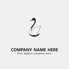 Swan Silhouette Logo Company Design Illustration Vector Graphic Image