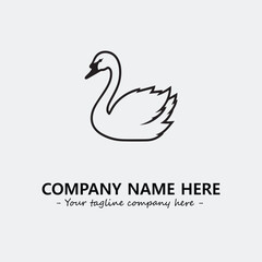 Swan Silhouette Logo Company Design Illustration Vector Graphic Image